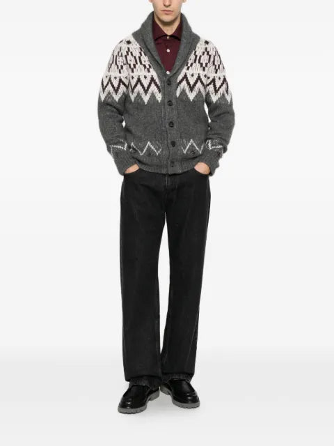 Eleventy fair isle shawl-collar cardigan