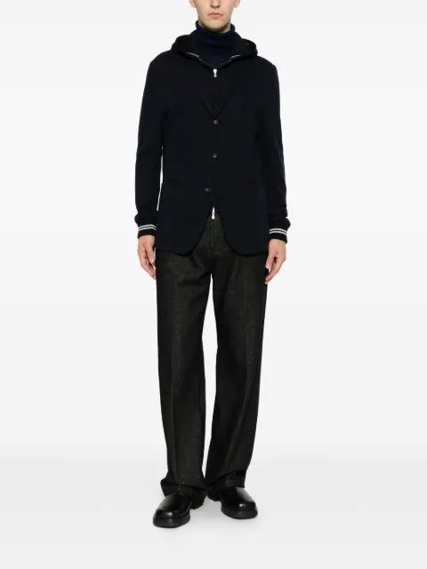 Eleventy hooded single-breasted jacket