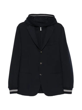 Eleventy hooded single-breasted jacket