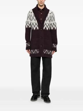 Eleventy Fair Isle shawl-collar cardigan