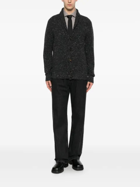 Eleventy ribbed-knit shawl-collar cardigan