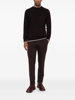 Eleventy raglan-sleeve tipped-trim sweater