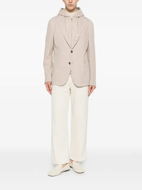 Eleventy hooded single-breasted jacket