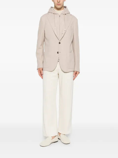 Eleventy hooded single-breasted jacket