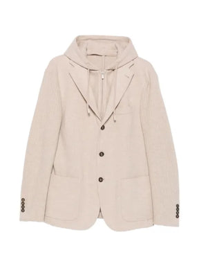 Eleventy hooded single-breasted jacket