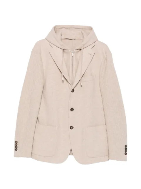 Eleventy hooded single-breasted jacket