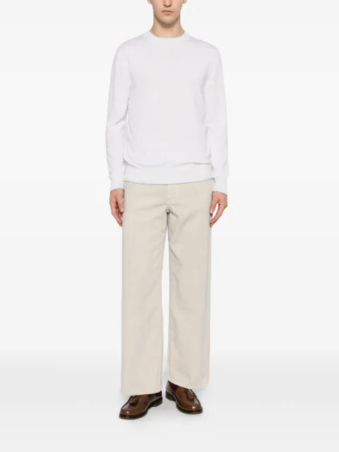 Eleventy ribbed-trim sweater