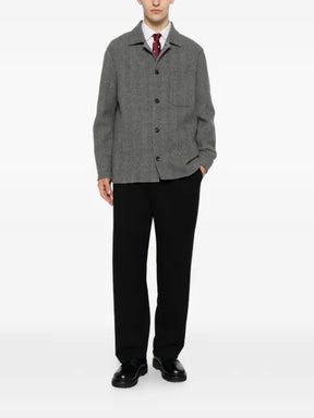 Eleventy herringbone-pattern button-up overshirt