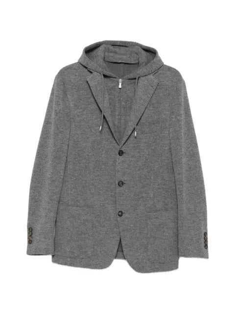 Eleventy hooded single-breasted jacket