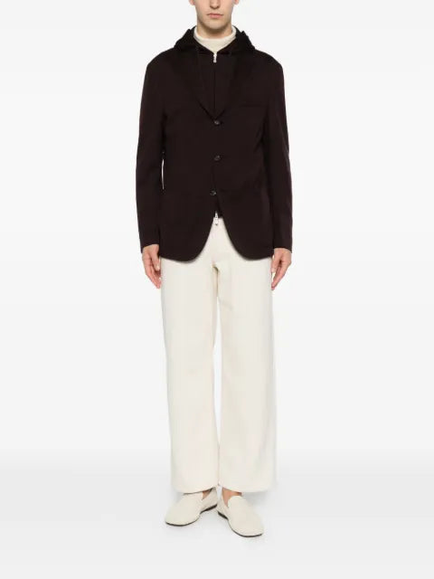 Eleventy hooded single-breasted jacket