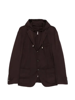 Eleventy hooded single-breasted jacket
