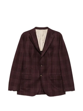 Eleventy check-pattern notched-lapels blazer