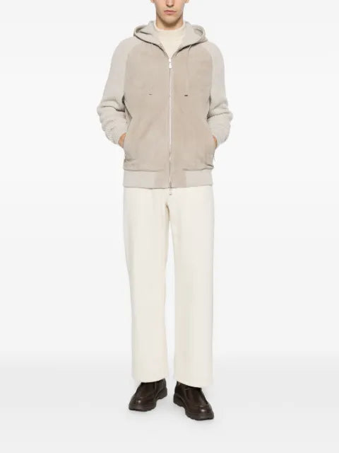 Eleventy suede panelled jacket