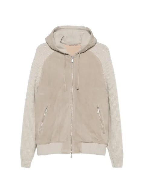 Eleventy suede panelled jacket