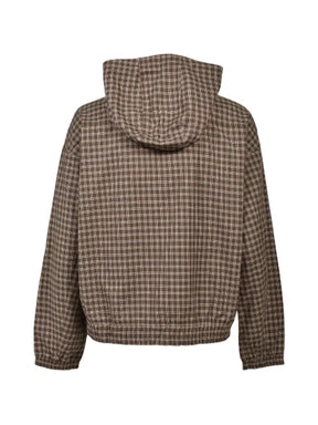 BREATH check-pattern hooded jacket