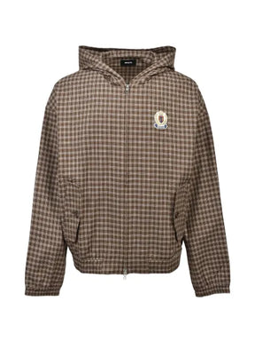 BREATH check-pattern hooded jacket