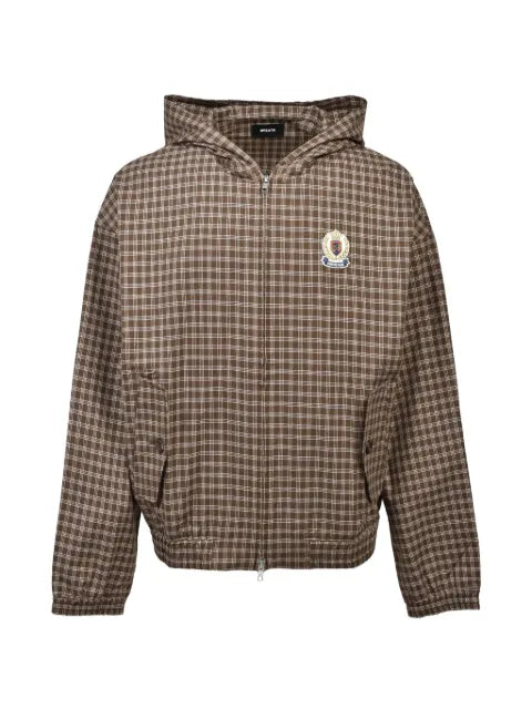 BREATH check-pattern hooded jacket