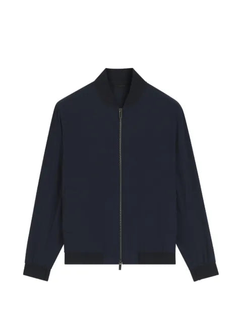 BOSS slim-fit jacket in micro-patterned stretch fabric