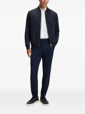 BOSS slim-fit jacket in micro-patterned stretch fabric