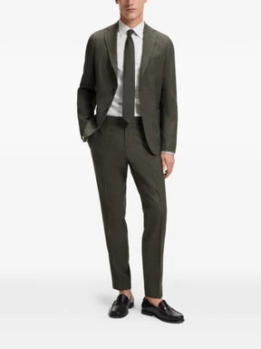 BOSS slim-fit jacket in virgin wool and linen