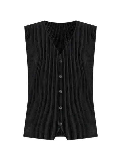 Homme Plissé Issey Miyake pleated V-neck waistcoat