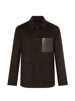 Yves Salomon calf leather-patch jacket