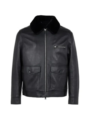 Yves Salomon shearling-collar leather jacket