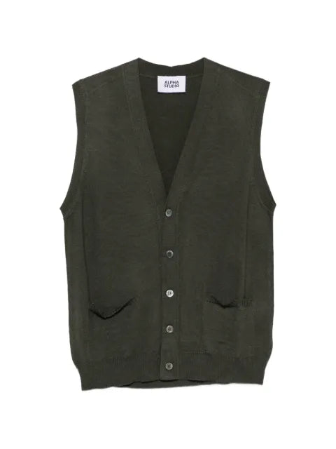 ALPHA STUDIO button-up wool waistcoat