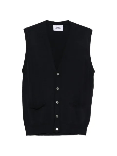 ALPHA STUDIO button-fastening V-neck waistcoat
