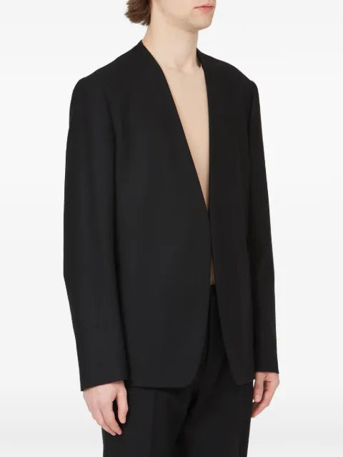 Maison Margiela collarless signature four-stitch jacket