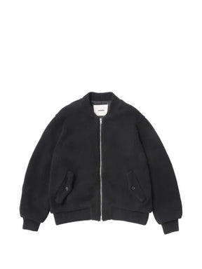 Vowels knitted zip-up bomber jacket