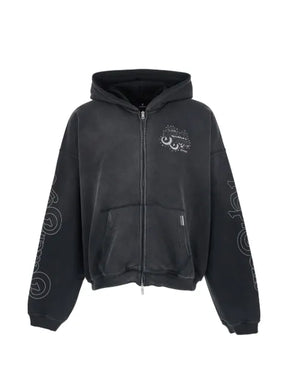 Represent graphic-print studded hoodie