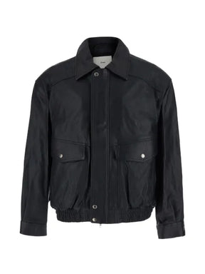 DUNST panelled leather jacket