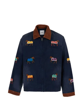 FOUND Lariat horse-embroidered corduroy-collar jacket