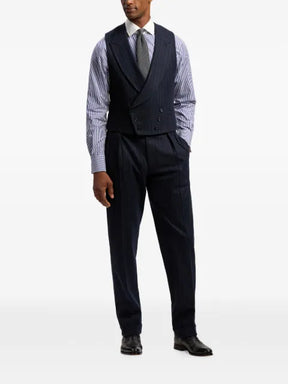 Ralph Lauren Purple Label pinstripe double-breasted wool waistcoat