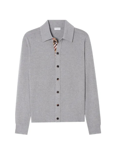 Burberry Check trim wool cardigan