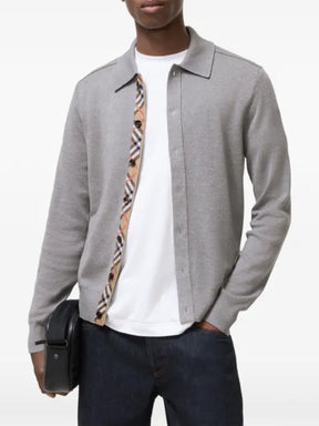 Burberry Check trim wool cardigan