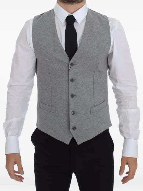 Dolce & Gabbana pinstripe-back V-neck waistcoat