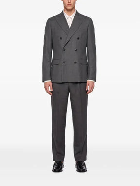 Another Aspect double-breasted peak-lapel jacket