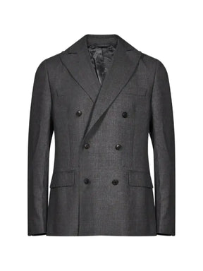 Another Aspect double-breasted peak-lapel jacket