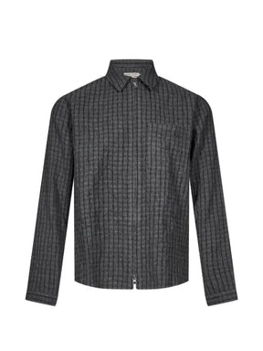 Another Aspect check-pattern zip-up overshirt