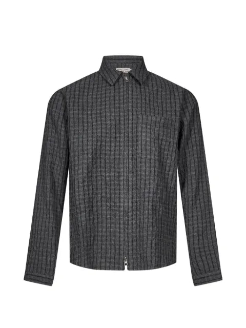 Another Aspect check-pattern zip-up overshirt