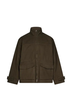 Another Aspect high-neck flap-pocket jacket