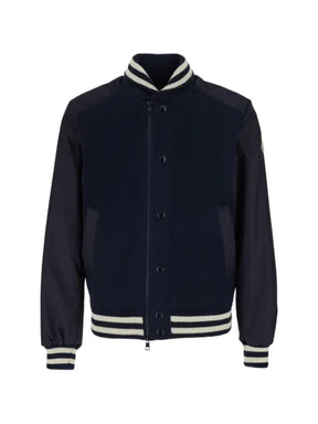 Moncler striped-trim panelled jacket