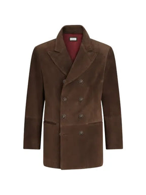 Brunello Cucinelli suede pea coat