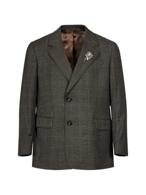 Simone Rocha crystal-embellished checked jacket