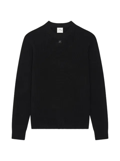 Courrèges logo-embroidered crew-neck sweater