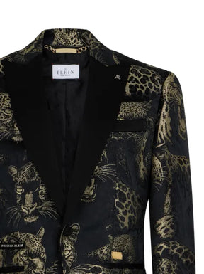 Philipp Plein regular-fit blazer jacquard leopards
