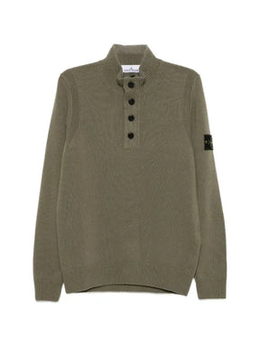 Stone Island Compass-patch button-up sweater