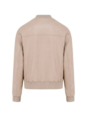 BOSS leather bomber jacket